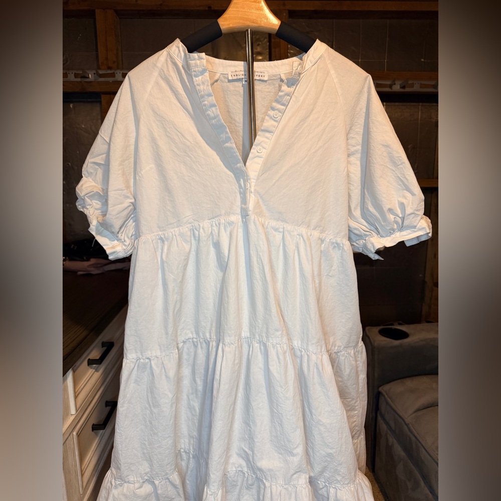 Anthropologie English Factory White Midi Dress Size M